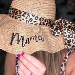 Mama floppy straw hat